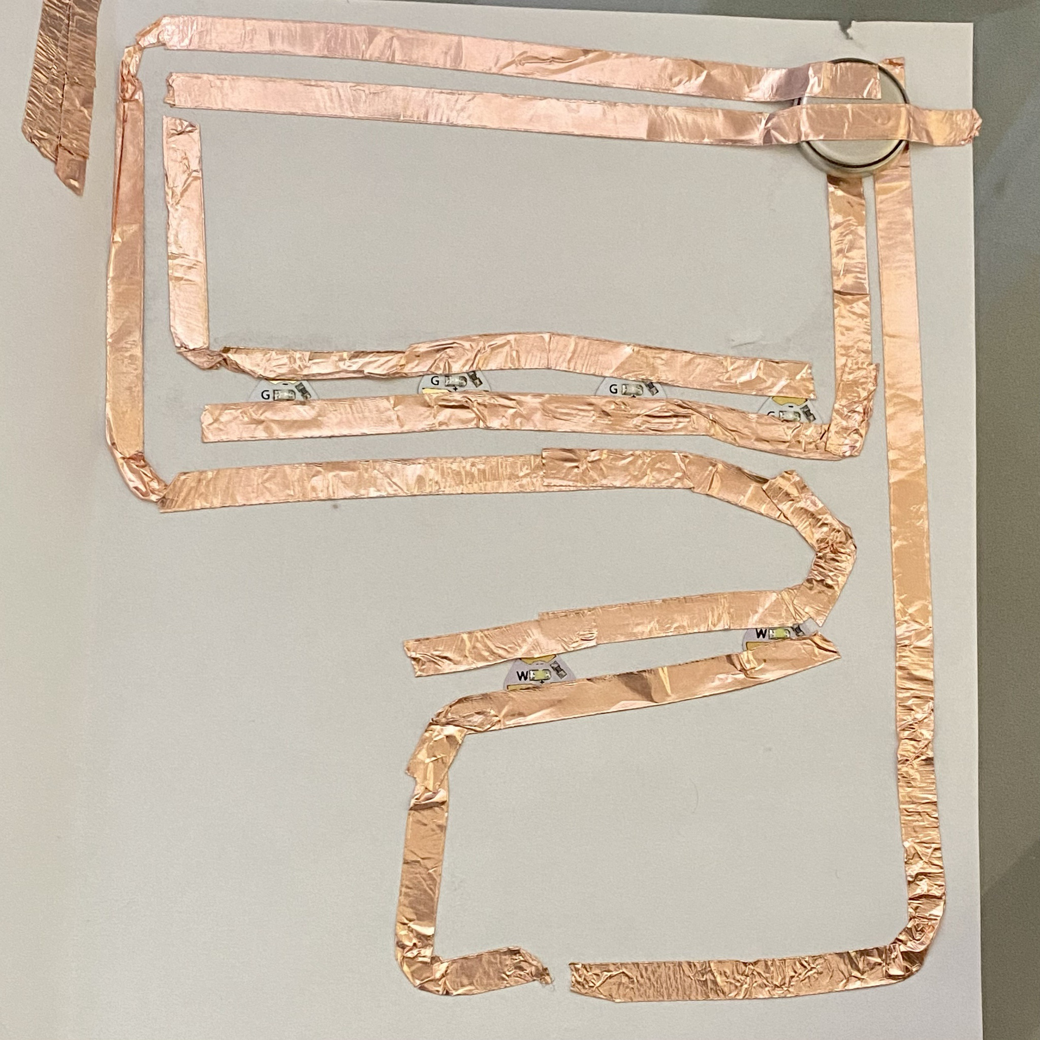 This is how the circuit looks. It's messy, and I definitely want to improve in cleaner placement. I created two different circuits that could be interacted with by closing the circuit with the page.